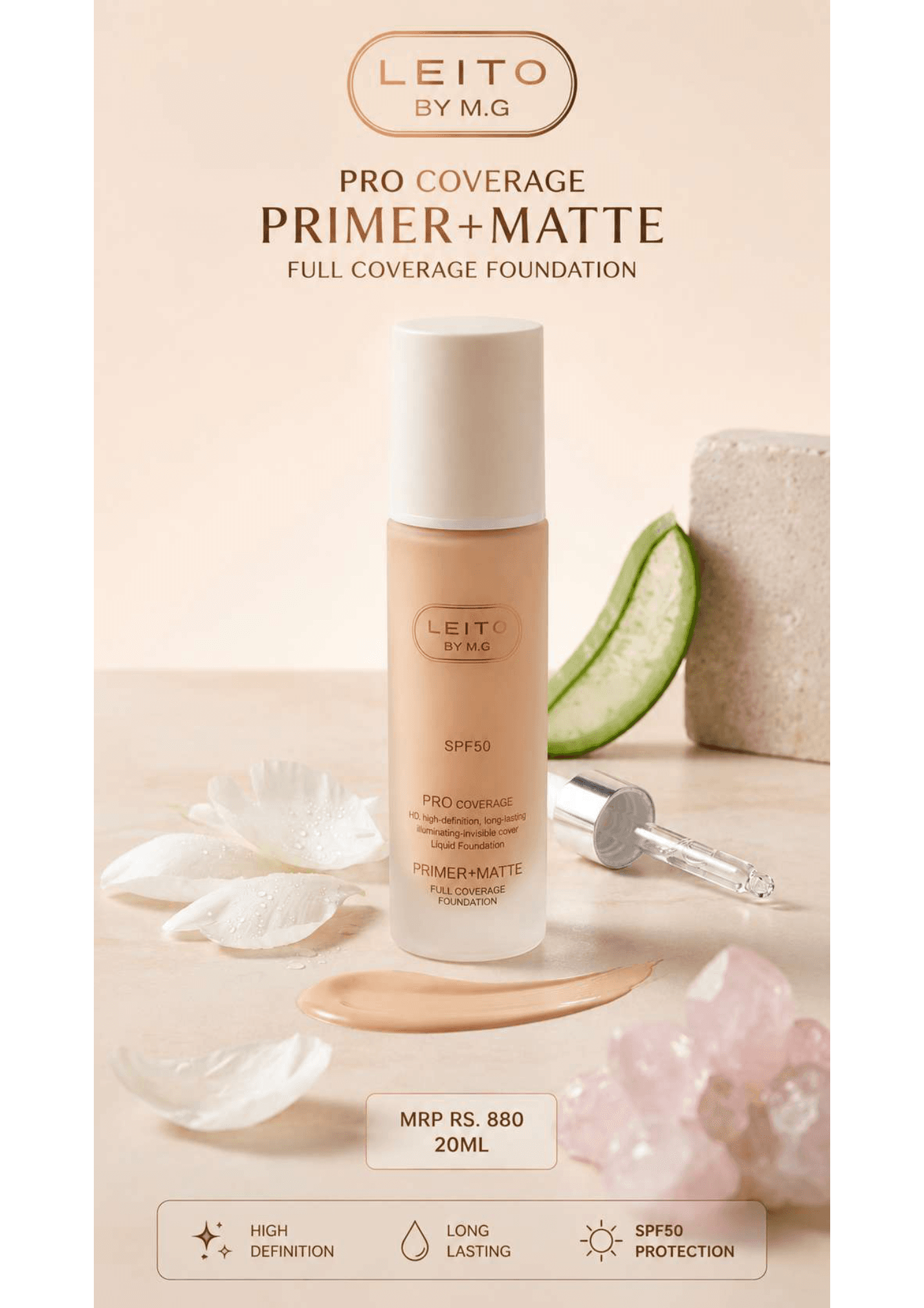 Primer plus matte full coverage foundation product sheet